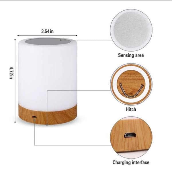 LED Bedside Lamp, Amouhom Dimmable Atmosphere Table Lamp for Bedroom KLB