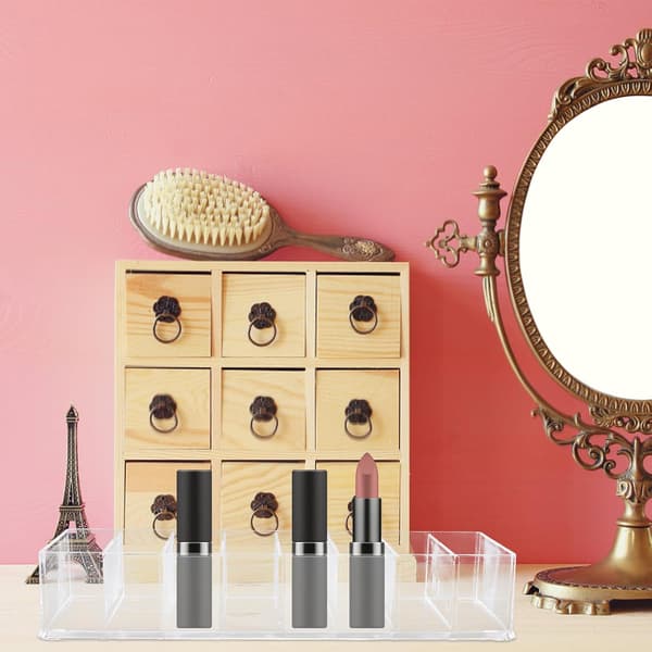 Akryl Leppestift Oppbevaringsbeholder Svart Kosmetisk Displayboks Skrivebords Makeup Organizer
