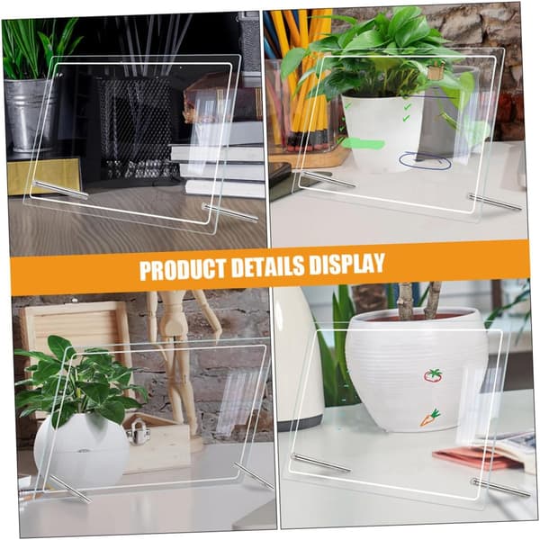 Akryl Dry Erase Skrivbordsbräda med 2st 7cm Pins Memo Skrivbräda