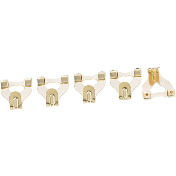 Brass Photo/Picture Double Hanger Hooks - Pack of 10