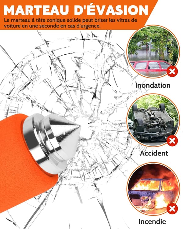 Tevlaphee Bilstöldskydd - Rattlås, fordonssäkerhet, orange Orange