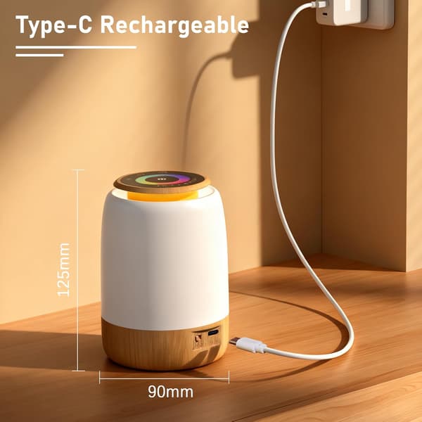 Bedside Lamp, LED Night Light with 256 RGB Color Changes, 7 Lighting Modes, 4 Brightness Levels, Timer and Countdown Functions