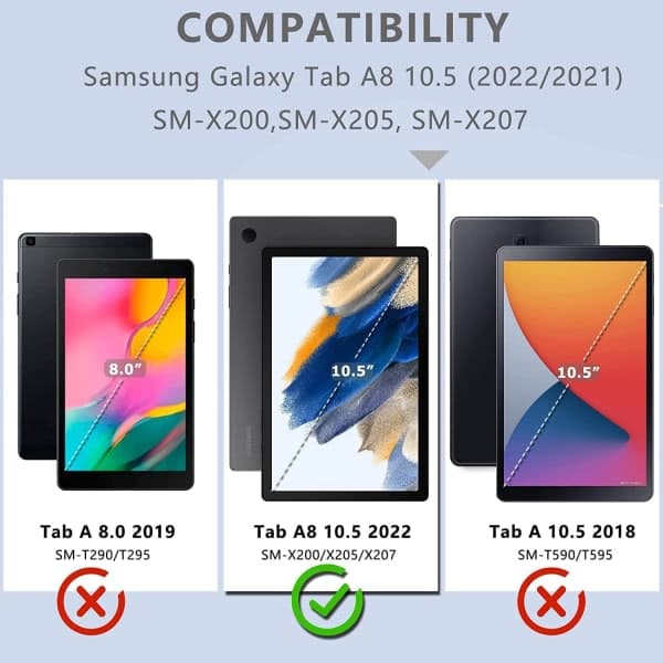 Etui til Samsung Galaxy Tab A8 10,5 tommer 2021 2022 tablet