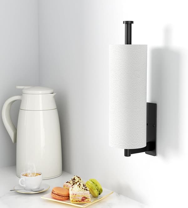 Paper Towel Holder Under Cabinet - Self-Adhesive or Drilling, Kitchen Roll Holder Wall Mounted