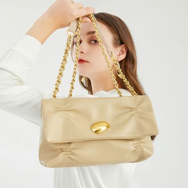 BLZF--9042 Cloud-Shaped Pleated Large Capacity Clutch Bag, One Shoulder Bag