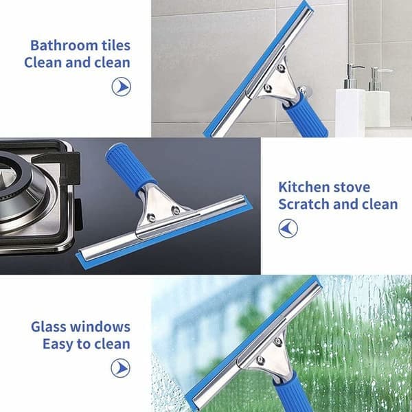 Professional Window Squeegee, Silicone Squeegee for Shower, Floor Squeegee with Handle, Rubber Blade Squeegee, Window Squeegee with 35 cm Blade