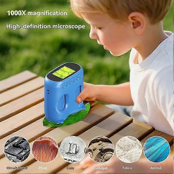 Kids Microscope, 2-in-1 Microscope and Telescope, Optical Educational Toy for Kids, 1000x Magnification Microscope.