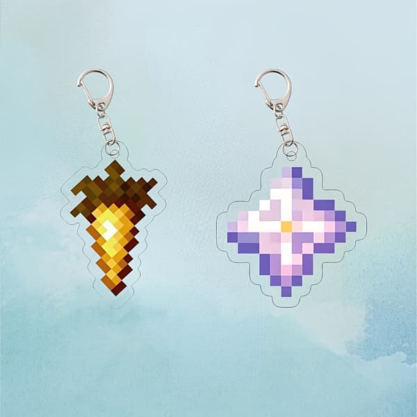 Pixel Game Keychains, Gaming Themed Keychains, Pixel Game Decorations, Gaming Style Bags and Accessories D D