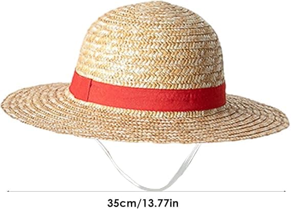 Luffy stråhatt, Luffy cosplayhat, Luffy cosplaytilbehør, tilbehør til kostumefest