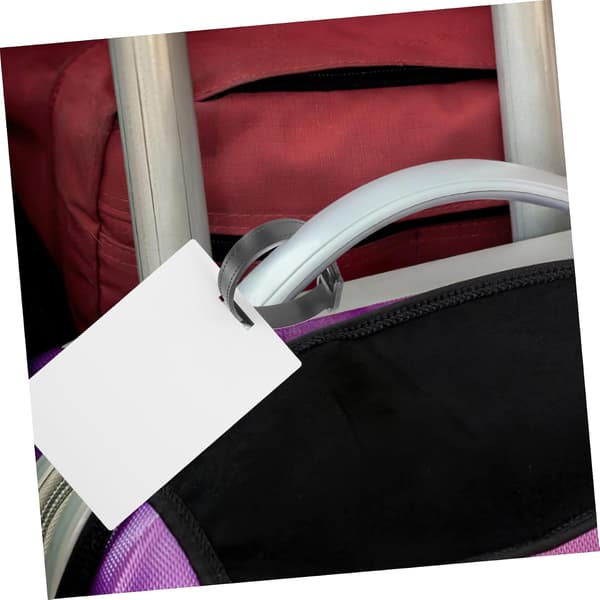 10 stk sublimering tomme bagasjelapper dobbeltsidige utskrivbare holdbare koffertetiketter