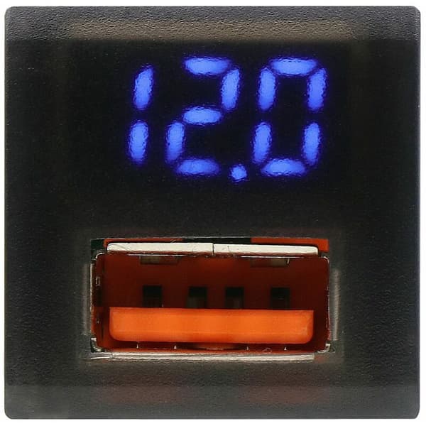 QC3.0 USB-grensesnittuttak Billader Batterimonitor Spenningsdisplay for Prado