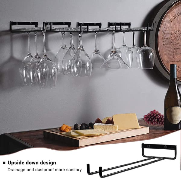 Vinstativ hængende, vinstativ hylde, vinstativ hylde, glasholder vægmontering til kop display stativ, 30 cm 1 række