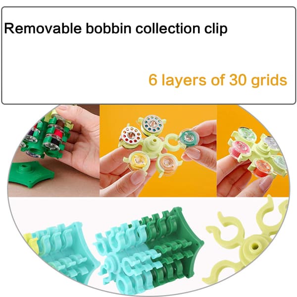 Sewing Thread Spool Tower Storage Clips Rack for 30 Thread Spools Plastic Holder Clips Sewing Machine DIY Embroidery Tool
