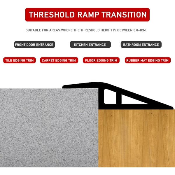 PVC Threshold Ramps, Threshold Bars, Threshold Reducers, Self-Adhesive Floor Transition Strips, Vinyl Height Adjustment Profiles
