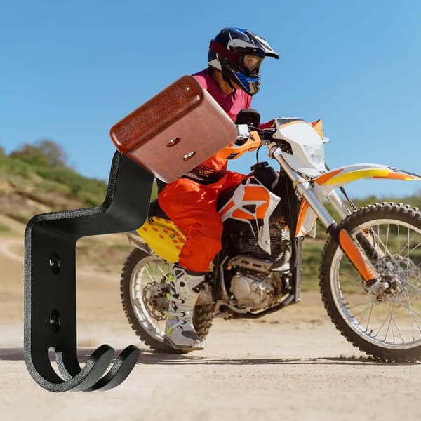Motorcycle Helmet Holder, Shelf with Hook for Hanging Motorcycle Helmet and Motorcycle Jacket