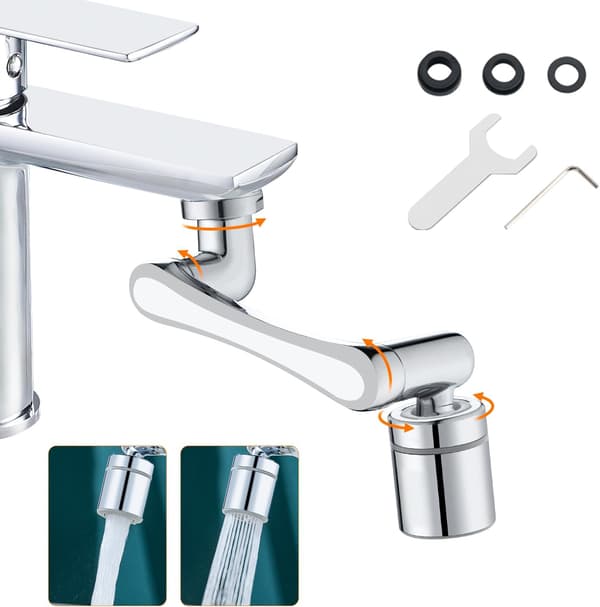 st Kjøkkenkran Munnstykke 1440° Vannbesparende Lufting 2 Moduser, Universal Messing Baderomsadapter Kompatibel