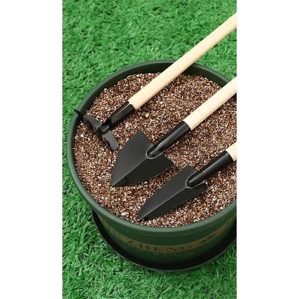 3-pack mini trädgårdsredskapsset - multifunktionell spade, kratta och skyffel