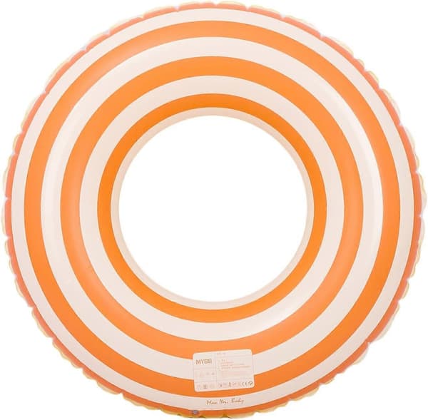 Retro Striped Thickened Inflatable Swim Ring, Summer Outdoor Beach Pool Swim Ring, Suitable for Adults