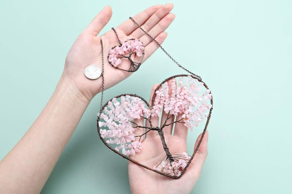 Hjertetreets liv drømmefanger Rosa Pink