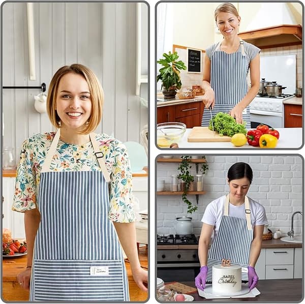 1 stk. kokkeforkle, justerbart forkle med lommer, matlagingsforkle, vanntett forkle for matlaging, baking, hagearbeid