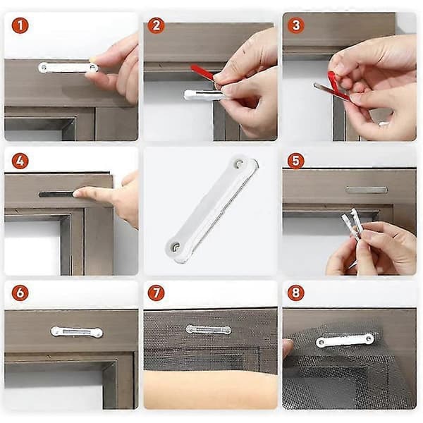 Fönsternät med magneter: 12-pack, insektsnät, vit, fig-clips