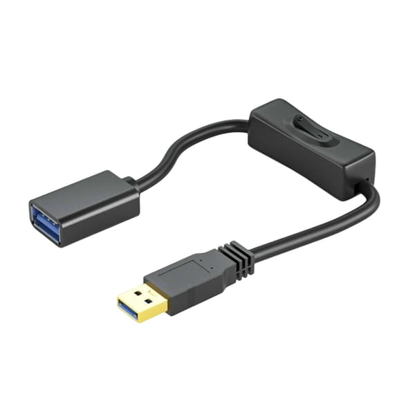 USB3.0 forlængerkabel med tænd/sluk-knap, USB-blæser, barberhoved, LED-lys