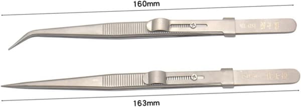 2 st pincettset i stål, multifunktionell design, justerade spetsar, silver, robust precisionsreparationspincettkit