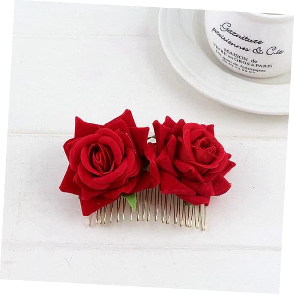 2 stk Rose Hårkam Hodeplagg Bryllup Blomst Hårtilbehør Smykker Stoff Blomsterklemme