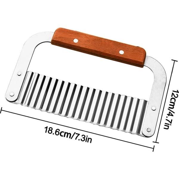 Vågformad kniv - 2-pack potatisskärare i rostfritt stål - Grönsaker - Lök - Gurka