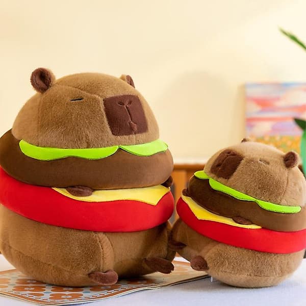 Kawaii Sød Burger Capybara Plyslegetøj Blødt Kæledyr Dukke Simulering Capibara 26cm_tfrf 26cm 26cm