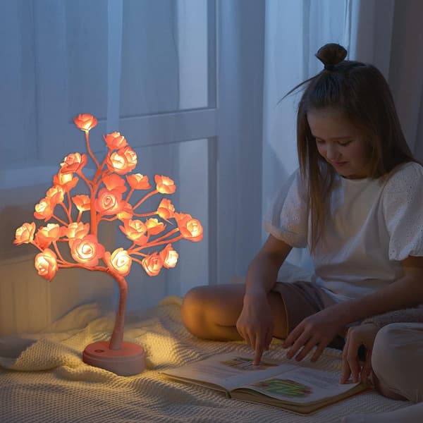 Trælamper Rose Blomster Jule Bonsai Lampe