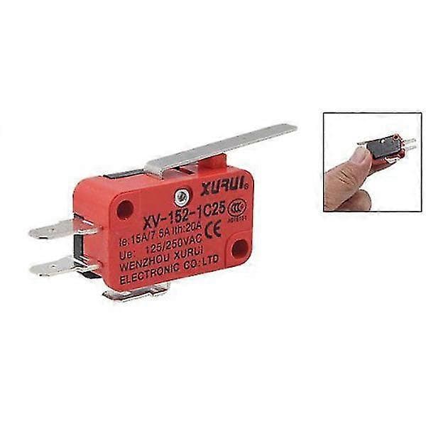 5 Pcs XV-152-1C25 Miniature Micro Switch with Hinge Roller Lever