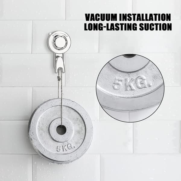 2-pack Powerful Vacuum Suction Cup Hooks Bathroom Towel Rack Wall Mounted Suction Cup Hooks (Silver)
