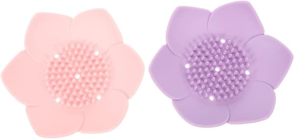 Soap Dish 2 Pcs Silicone Self-Draining Soap Holder with Suction Cups