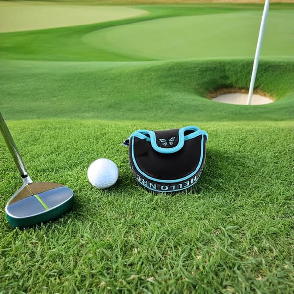 Golf Putter Cover Large Mallet Headcover with Butterfly Embroidery