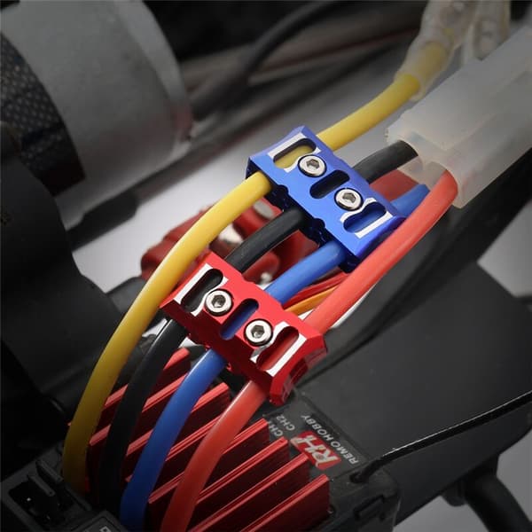12AWG ESC Motor Wire Manager Fixed Buckle Clamp Prevent Tangling Line Clip Tool for RC Model Car Boat Drone, Red