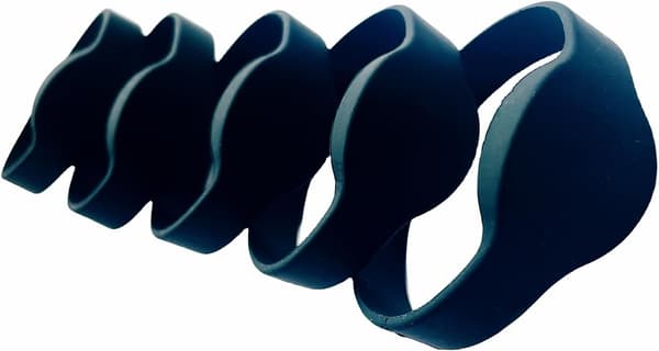 (5-pack) Black RFID Wristbands, Read-Only, Silicone, Door Opening, Access Control
