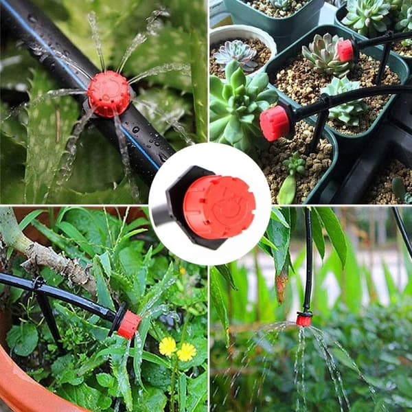 150 Pcs Drip Irrigation Nozzles, Garden Sprinklers, 360° Adjustable Automatic Drip Irrigation for Greenhouse Lawn DIY