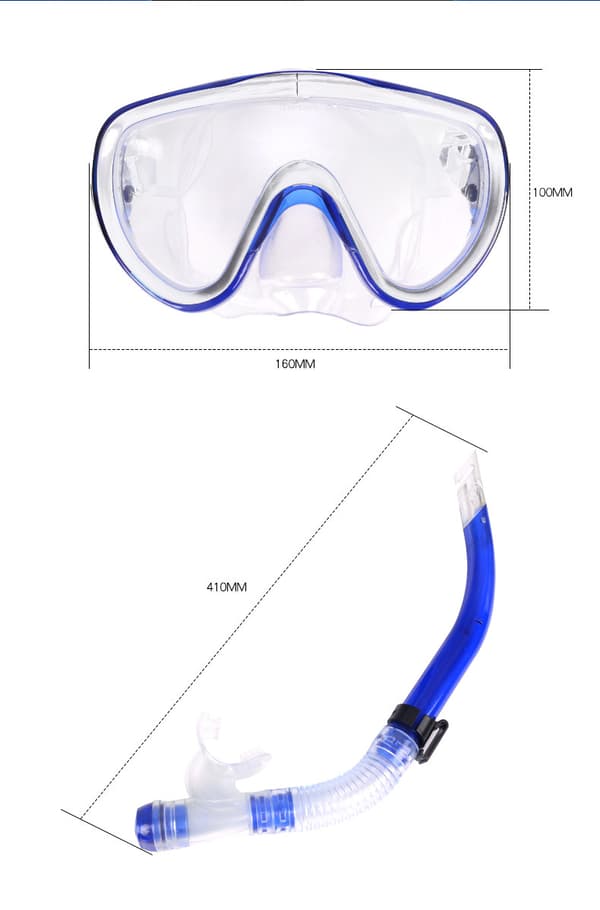 Dykmask, vattentät semi-torr snorkel, snorklingskit - Grön Green