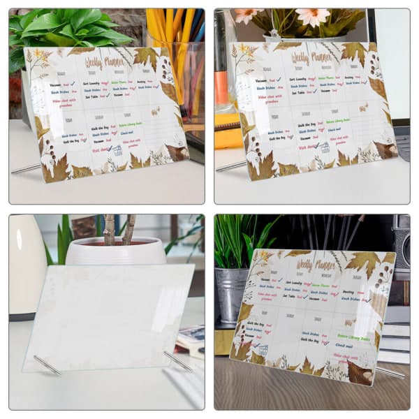 1 sæt whiteboard til skrivebord, whiteboard, memotavle med pen til notater derhjemme
