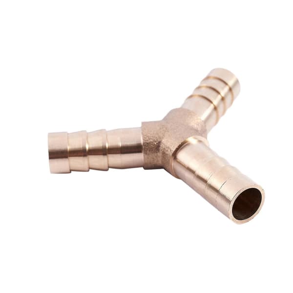 5 stk. 8 mm 3-vejs Y-stykke Messing Luftgas Slangekobling Rørfitting (sammenfiltret)