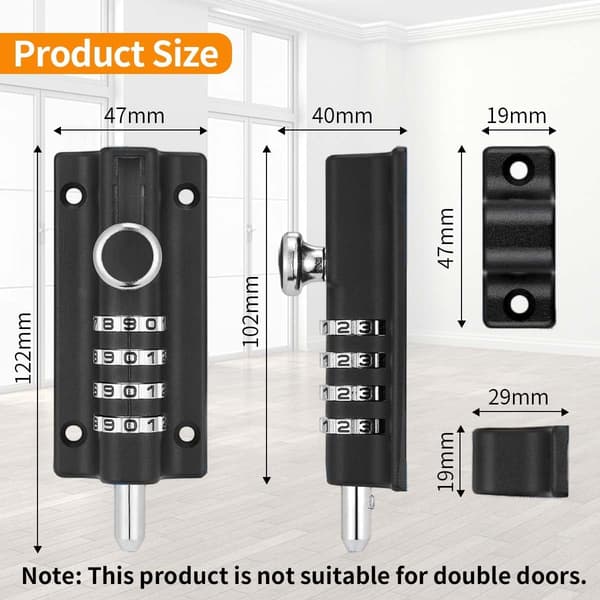 Door Code Lock, Keyless Entry Door Lock, Waterproof 4 Digit Combination Lock, Combination Padlock