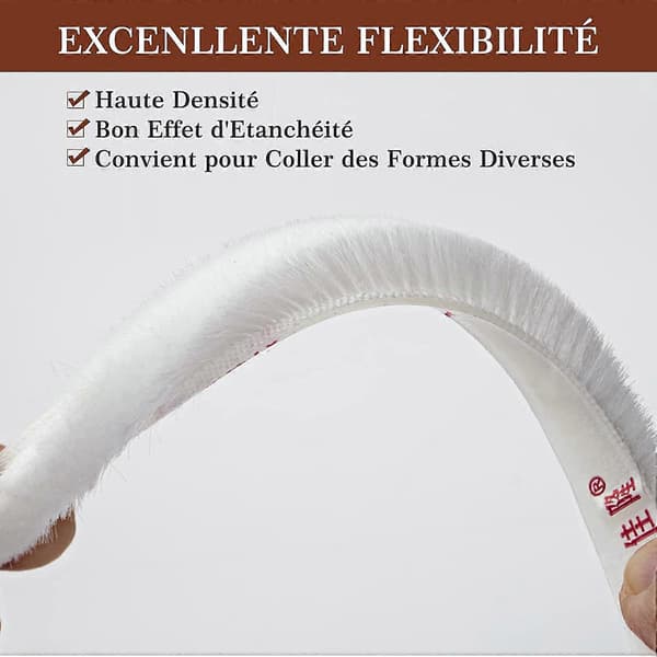 10m x 9mm Self-Adhesive Windproof Dustproof Brush Strip for Windows and Sliding Doors White