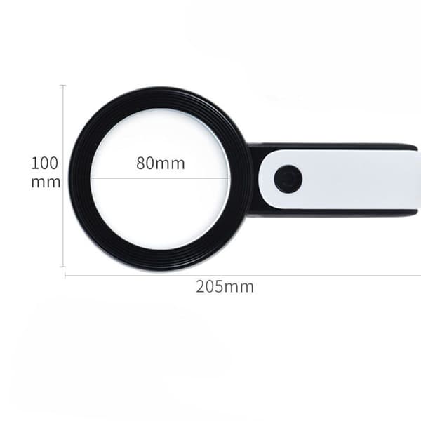 Magnifying Glass with 18 LED Lights - 30x Handheld Magnifier Reading Glass with 3 Lighting Modes, High KLB