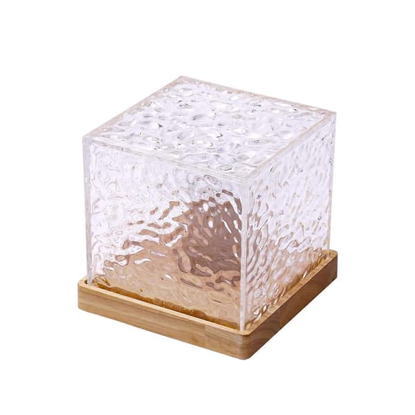 Square Rotating Water Ripple Night Light Bedside Lamp Flame Atmosphere Lamp Romantic Water Ripple Night Lights