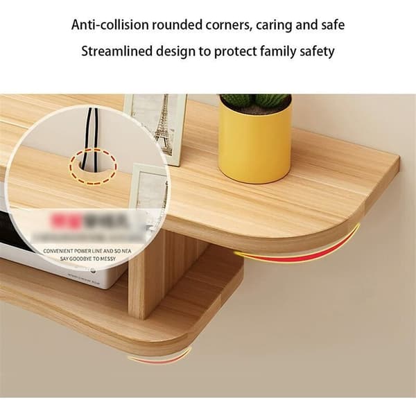 Floating TV Stand, Wall Mounted Shelf to Hide Cables, 2-Tier Media Console