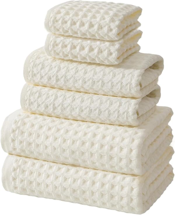 Håndklæder - Badehåndklæder - 3 Størrelser - Absorberende - Hurtigtørrende - Perfekt til Badeværelse og Spa - Hvid