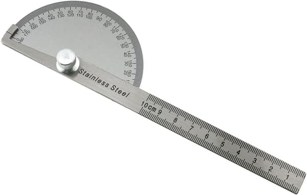 Vinkelmåler i rustfrit stål 180 grader arm rotationsmåler 10 cm