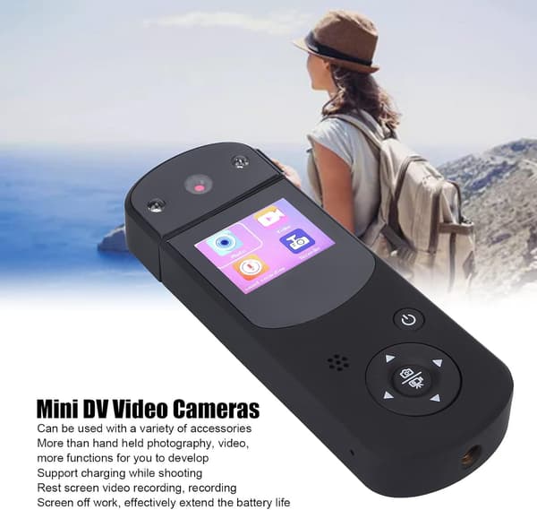 Mini Camera, 1080P HD Portable DV Camera with Fill Light Infrared Night Vision Function, HD Mini Camera, Long Standby Time (Black)