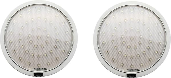 2 stk 12V LED Taklampe med På/Av-knapp for Bobil/Campingvogn/Tilhenger/Båt, Overflatemontering
